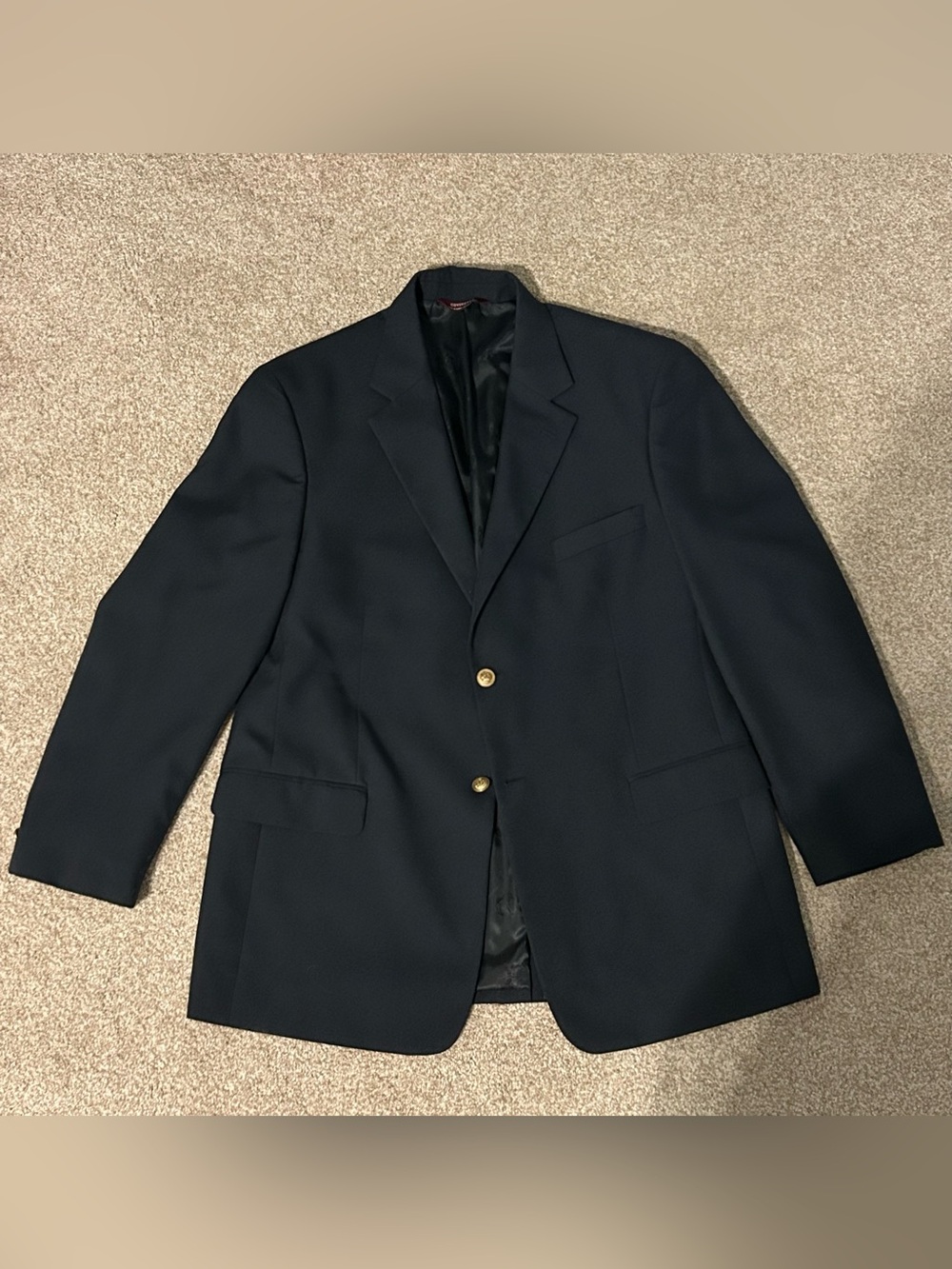 Covington Navy Blue Blazer Sport Coat Men’s 46R Gold Button Classic 2-Button